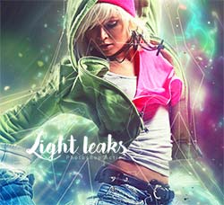 极品PS动作－线光侧漏：Lights Leaks